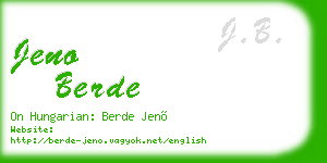 jeno berde business card